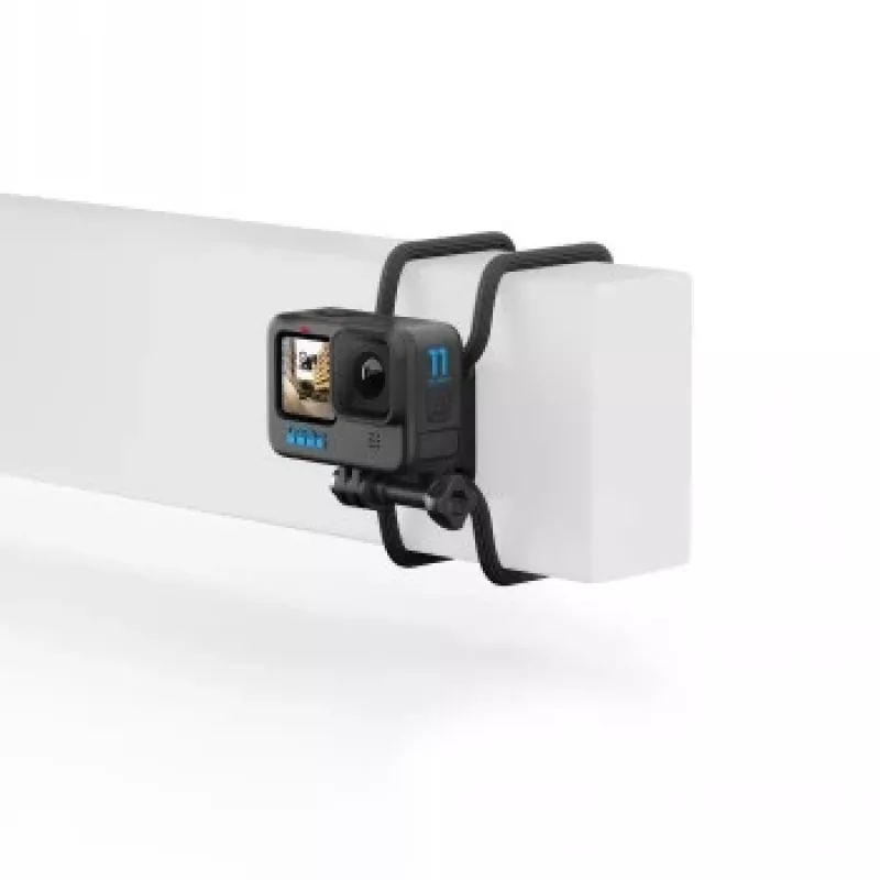 Tvirtinimo plokštė GoPro HERO kameroms, lankstus suimamas laikiklis, juodas plastikas