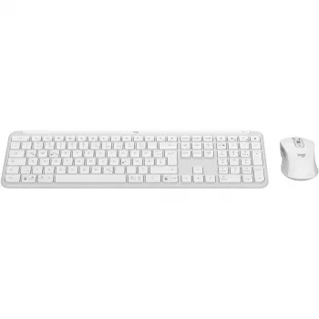 Logitech MK950 Signature Slim klaviatūra su pele, biuro RF + Bluetooth, QWERTZ vokiškas, grafito/baltos spalvos