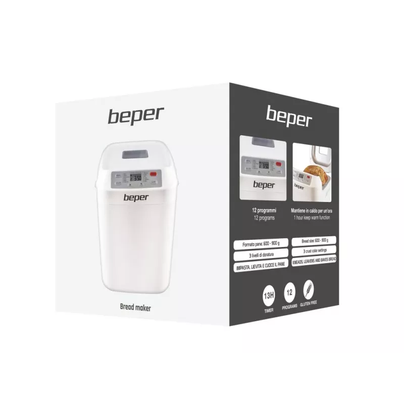 Duonkepė Beper BC.130 – 550 W, 12 programų, 600–900 g kepalai