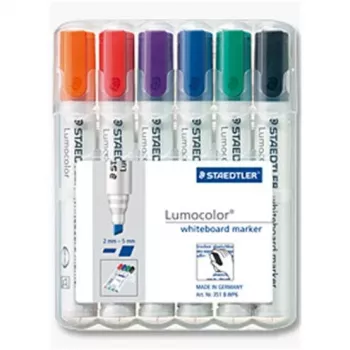 Marker Staedtler 351 B WP6 6 vnt. Juoda Mėlyna Žalia Oranžinė Raudona Violetinė