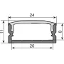 U formos profilis LED juostai EUROLITE 51210970, 20 mm, juodas, 2 m