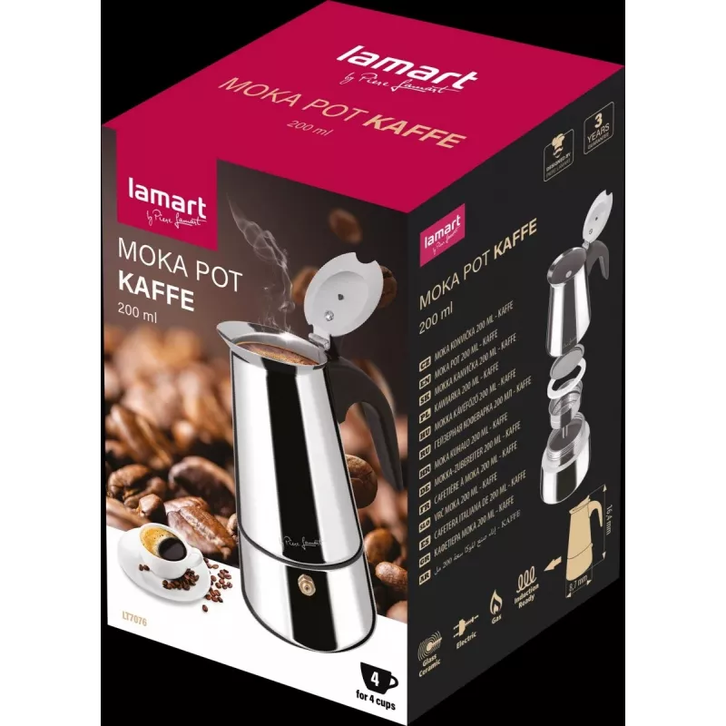 Stovetop Moka Pot LAMART LT7076 200 ml nerūdijantis plienas