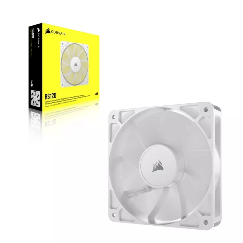 Ventiliatorius Corsair RS120 12 cm Baltas 420-2100 RPM 0.2-4.15 mmH2O
