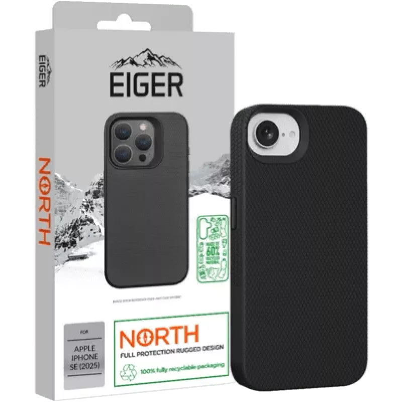 Eiger North Case GRS iPhone SE 2025 juoda (EGCA00728)
