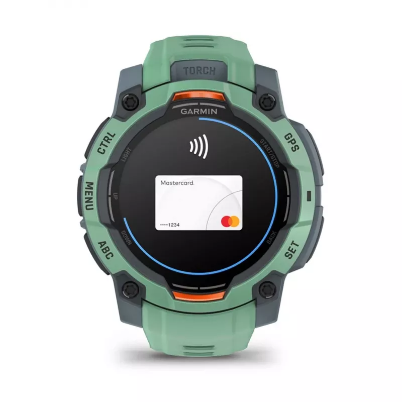 Garmin Instinct 3 AMOLED 3,05 cm (1,2) 45 mm Skaitmeninis 390 x 390 pikselių Jutiklinis ekranas Žalias GPS (palydovinis)