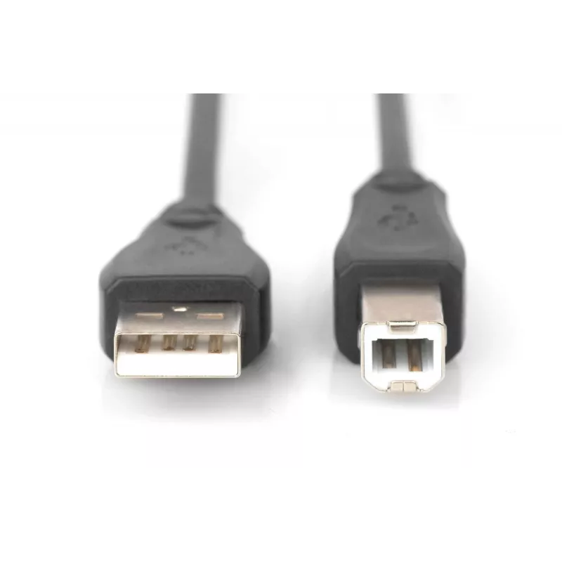 „Digitus ASSMANN“ – USB laidas – USB A tipo, 4 kontaktų (kištukas) – USB B tipo, 4 kontaktų (kištukas) – 1 m (USB / Hi-Speed USB) – juodas (AK-300105-010-S)