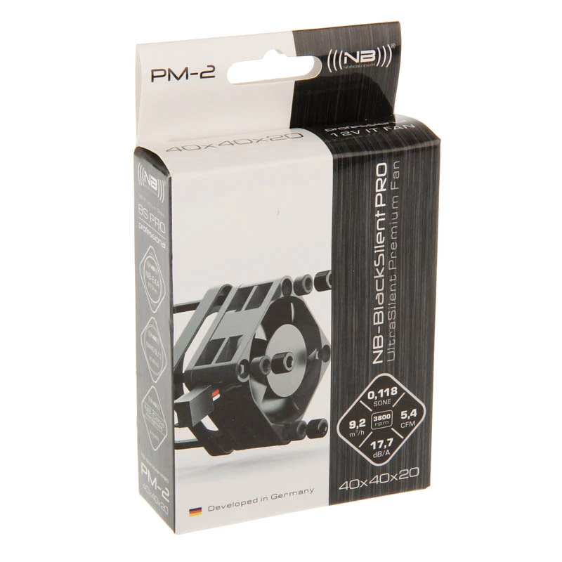 NoiseBlocker JuodaSilentPRO PM-2 40 mm korpuso ventiliatorius