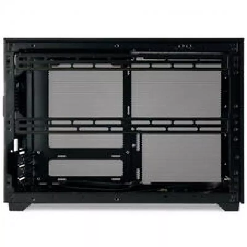 Mini ITX/ATX PC korpusas ssupd Meshroom D (CS-MRD-BK-1) — kompaktiškas juodas korpusas su tinklinėmis plokštėmis
