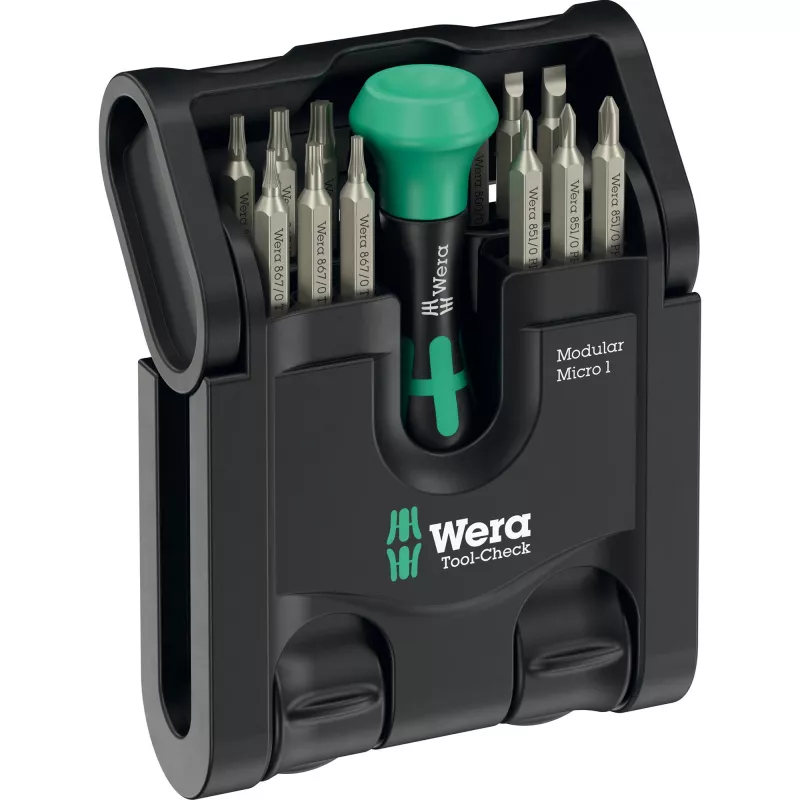Įrankių rinkinys Wera Tool-Check Modular Set 1 – 50 dalių modulinis dirbtuvių rinkinys, įvairūs antgaliai ir lizdai