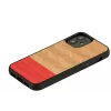 Apsauginis mobiliojo telefono dėklas „Man and Wood“, skirtas „iPhone 12 mini“ – silkės rašto, azalijos juodos spalvos