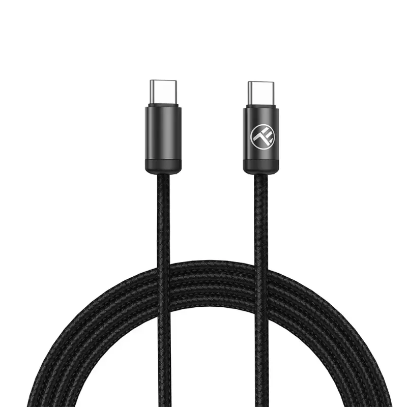 USB-C kabelis Tellur TLL155791, 1 m, 3A, juodas