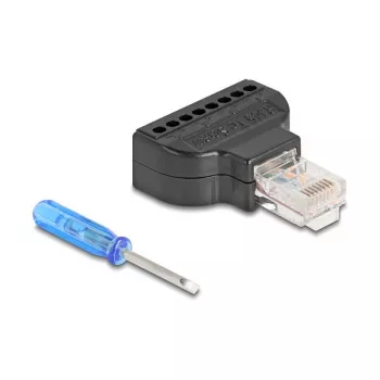 DeLOCK 90654 jungčių adapteris RJ45 8 kontaktų gnybtų blokas Juoda