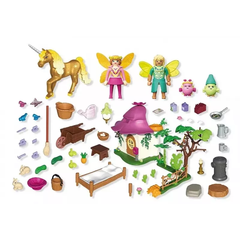 Figūrų rinkinys Princess Magic 71838 Jaukus fėjų namelis ir auksinis vienaragis