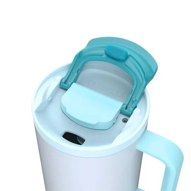 Termo puodelis su teleskopiniu šiaudeliu Kambukka Rio Tumbler 950ml Frosty Coconut