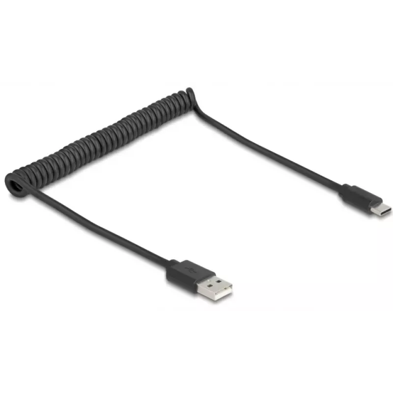 DeLOCK USB laidas USB 2.0 0,75 m USB A USB C juodas 90368