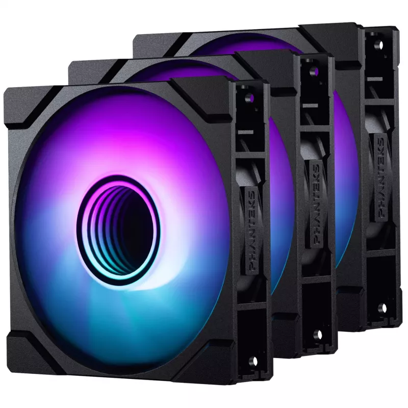 Phanteks M25 Gen2 120mm PWM D-RGB Ventiliatorių 3 vnt. rinkinys - Juoda