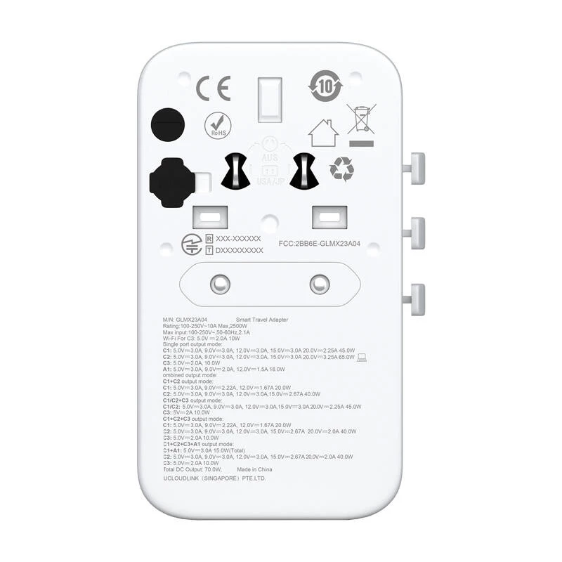 Maitinimo adapteris GlocalMe Roamplug 4G LTE Wi‑Fi Cloud SIM — Roamplug baltas
