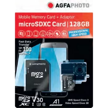 “MicroSDXC” atminties kortelė “AgfaPhoto” 128GB UHS-I Class 10 U1 V10