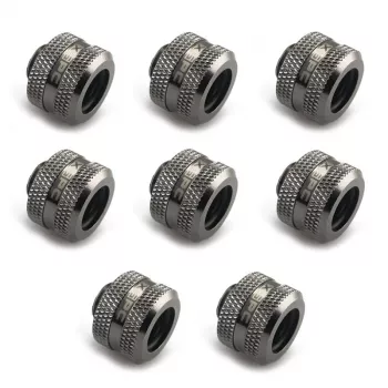 XSPC Connector G1/4 į 14 mm Hardtube, juodas chromas - 8 vienetai