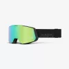 100% SNOWCRAFT akiniai žiemos sportui Juodi Unisex Žalias, Veidrodinis, Turkio Cilindrinis (plokščias) lęšis