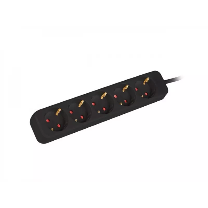 Maitinimo ilginimo laidas Lanberg PS0-05F-0300-BK 3m 5 kintamosios srovės lizdai vidaus patalpoms juodas