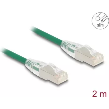 DELOCK tinklo kabelis RJ45 Cat.6A kištukas į kištuką 2 m žalias