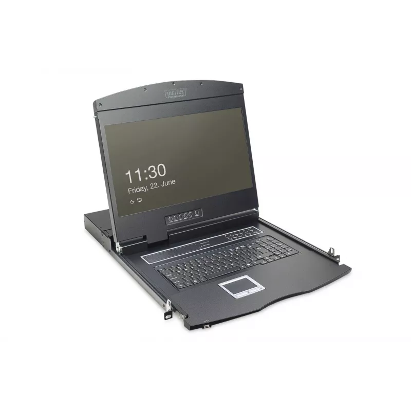 KVM konsolė Digitus 19 colių LCD 8 prievadų VGA US klaviatūra