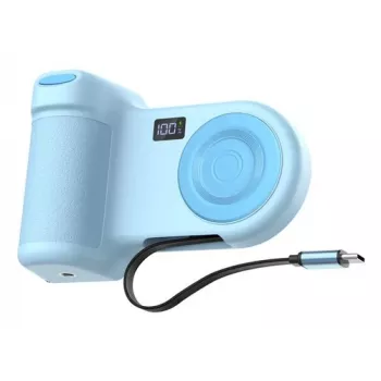Aktyvus telefono laikiklis Belkin Stage PowerGrip—9300 mAh baterija, šviesiai mėlynas