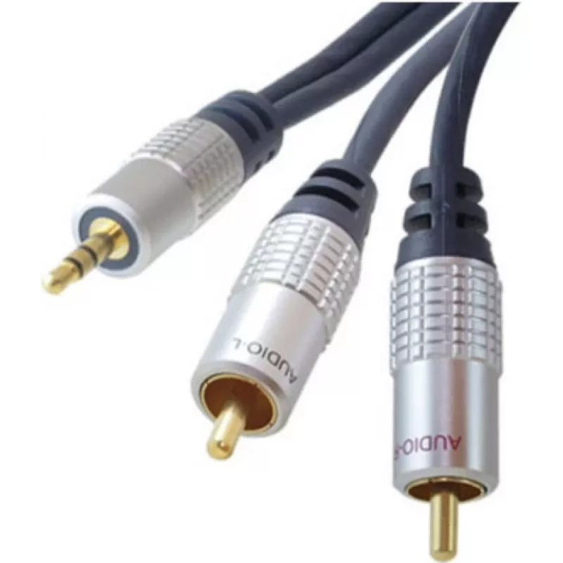 shiverpeaks sp-PROFESSIONAL garso kabelis 3 m 3,5 mm 2 x RCA mėlynas - chromas (SP30833)
