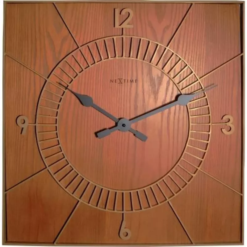 NeXtime klok 3112br Wood Square, 50x50 cm, sieninis, rudas