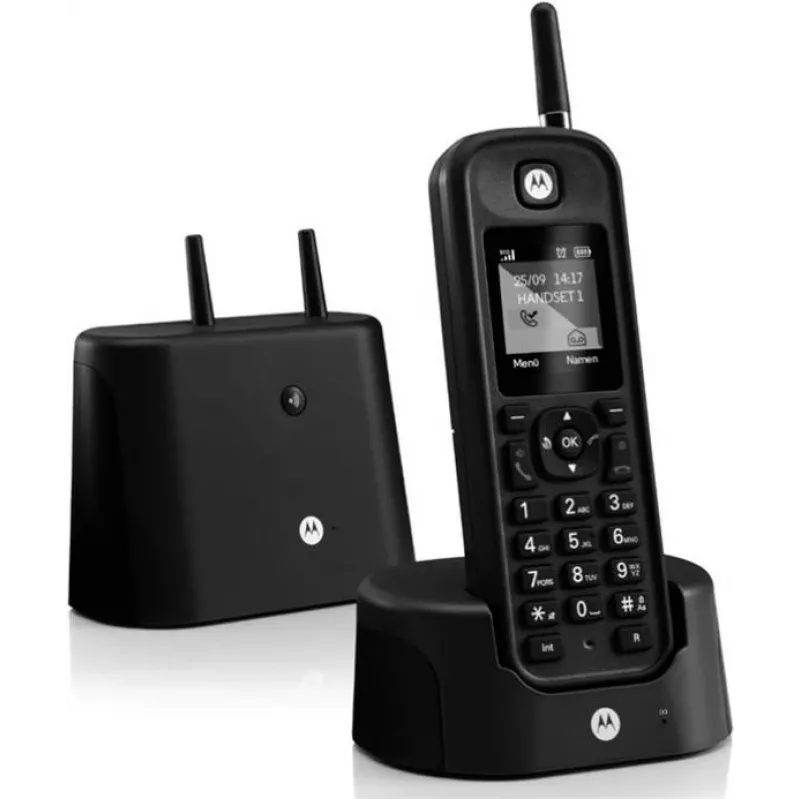 Motorola O201 DECT belaidis analoginis telefonas su laisvų rankų funkcija, juodas (2249706)