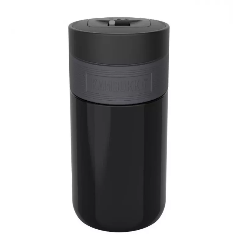 Termo puodelis Kambukka Etna 300 ml Pitch Juoda — izoliuotas kelioninis puodelis, nerūdijantis plienas, nepralaidus, 300 ml