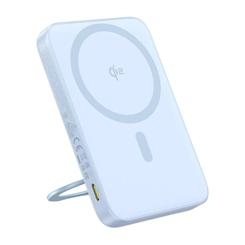 Išorinė baterija Baseus PicoGo Qi2 5000mAh 20W mėlynas nešiojamasis įkroviklis belaidis ir laidinis