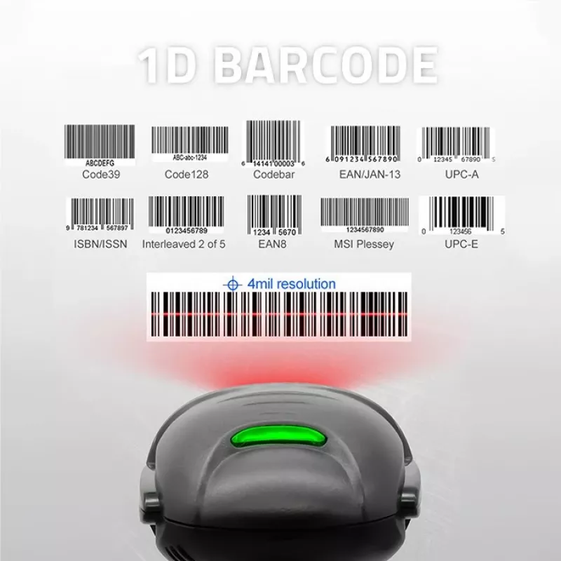 Qoltec 1D lazerinis brūkšninių kodų skaitytuvas | USB | Juodas