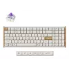 Mechaninė klaviatūra Keychron K4 HE 96% QWERTY — USB, RF belaidė ir Bluetooth, 100 klavišų, RGB, balta/medžio
