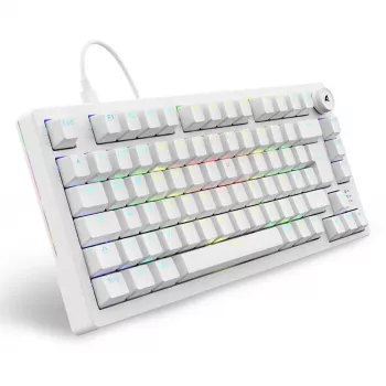 Sharkoon SGK25 75% QWERTZ USB laidinė RGB LED klaviatūra, balta