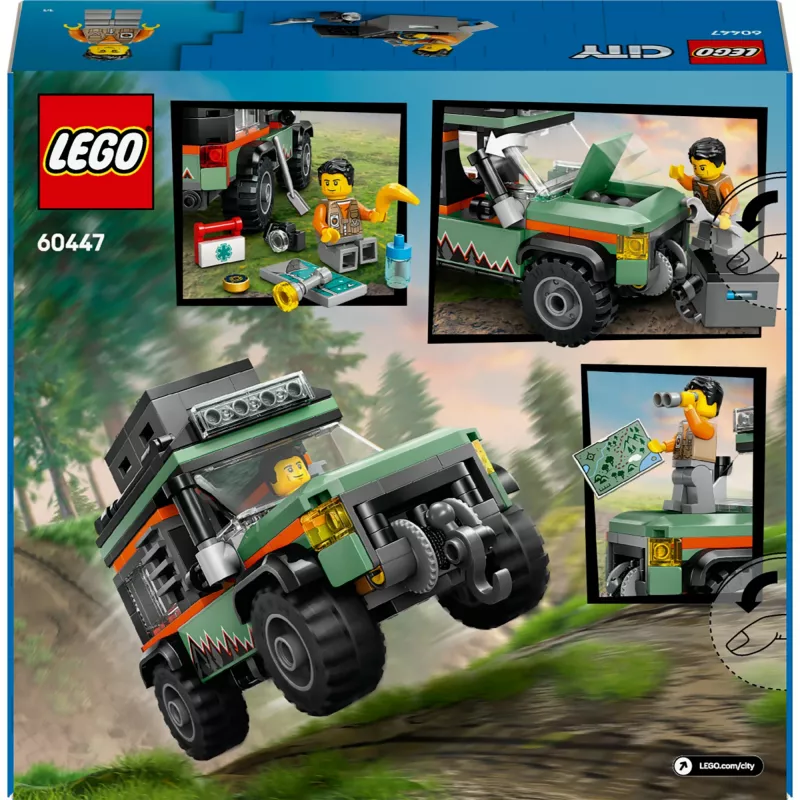 LEGO City Offroad visureigis 4x4 konstravimo rinkinys 60447 — 221 detalė, 1 minifigūrėlė, nuo 6 metų