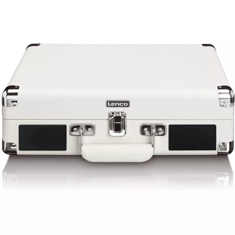 Pavarų diržo patefonas Lenco TT-115CR kreminis — lagamininis grotuvas, USB įrašymas, Bluetooth 5.0, 33/45/78 aps./min.