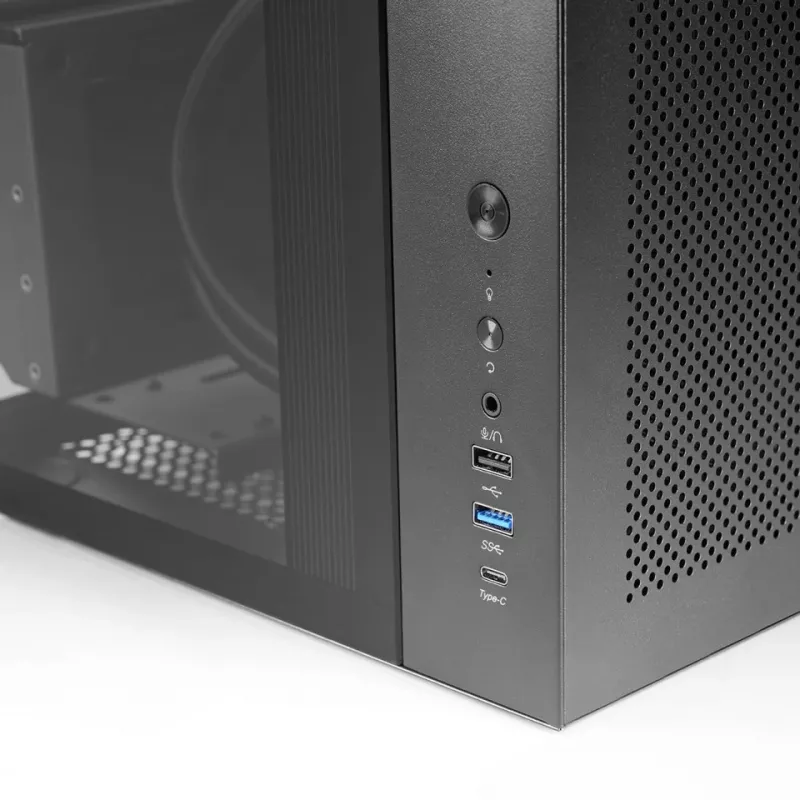PC Midi Tower korpusas TACENS Mars Gaming MC-INFINIOLITE, juodas, grūdintas stiklas, palaiko ATX/Micro-ATX/Mini-ITX, 120 mm ventiliatoriai