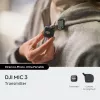 Belaidis prie kūno segamas siųstuvas DJI MIC 3 — kompaktiškas nešiojamas mikrofonas-siųstuvas, juoda/pilka