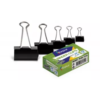 Forpus spaustukai, 25 mm, juodi 12 vnt.