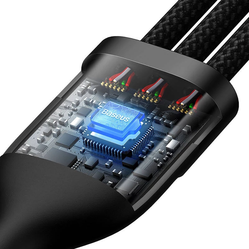 USB Laidas Baseus CASS030101 1.2m USB A/USB C USB C/Micro-USB B/Lightning Juodas