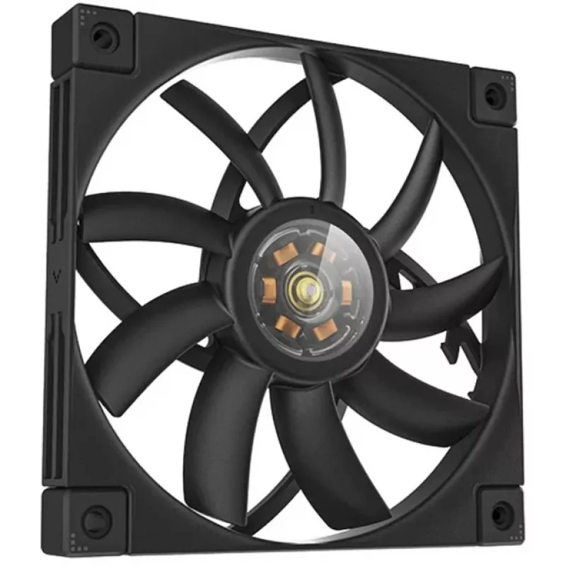 120 mm PWM plonas korpuso ventiliatorius DeepCool FT12 plonas — juodas, žemo profilio konstrukcija, PWM valdymas