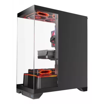 TACENS Mars Gaming MCPRISMA Midi Tower kompiuterio korpusas, juodas, grūdintas stiklas, palaiko ATX/Micro-ATX/Mini-ITX, 2x3,5 colių + 2x2,5 colių lizdai