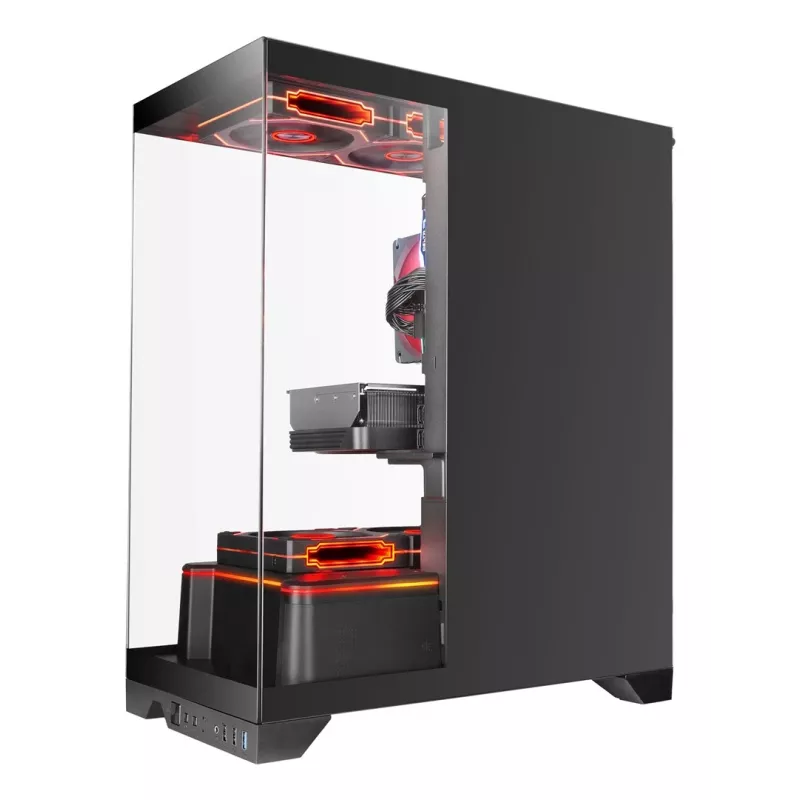 TACENS Mars Gaming MCPRISMA Midi Tower kompiuterio korpusas, juodas, grūdintas stiklas, palaiko ATX/Micro-ATX/Mini-ITX, 2x3,5 colių + 2x2,5 colių lizdai