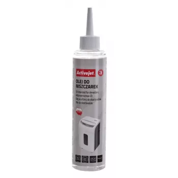 Smulkintuvų alyva ActiveJet ASO-250, priežiūros alyva biuro smulkintuvams, 250 ml buteliukas su aplikatoriumi