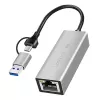 USB-A/-C prie 2,5G Ethernet adapteris, pilkas