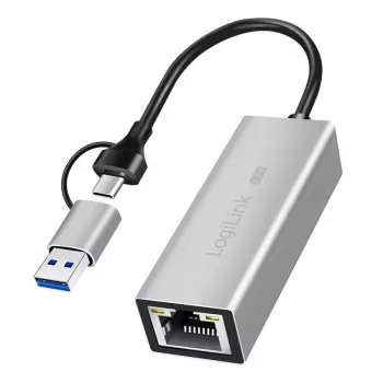 USB-A/-C prie 2,5G Ethernet adapteris, pilkas
