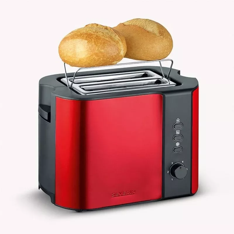 Skrudintuvas Severin AT 2217, 2 riekėms, 800 W, juodos ir raudonos spalvos