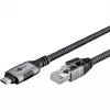 Goobay 70755 USB-C į RJ45 Ethernet CAT 6 laidas stabiliam laidiniam interneto ryšiui su maršrutizatoriumi / modemu / tinklo komutatoriumi / pakeičia USB į RJ45 adapterį / 1